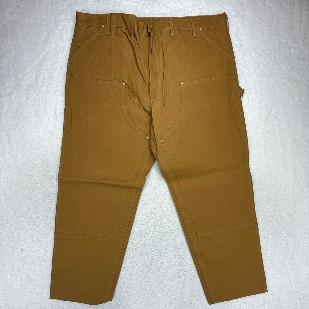 Carhartt 62W Double Front Work Dungaree Brown Duck Pants 48x32 USA NWT NOS - Picture 4 of 6